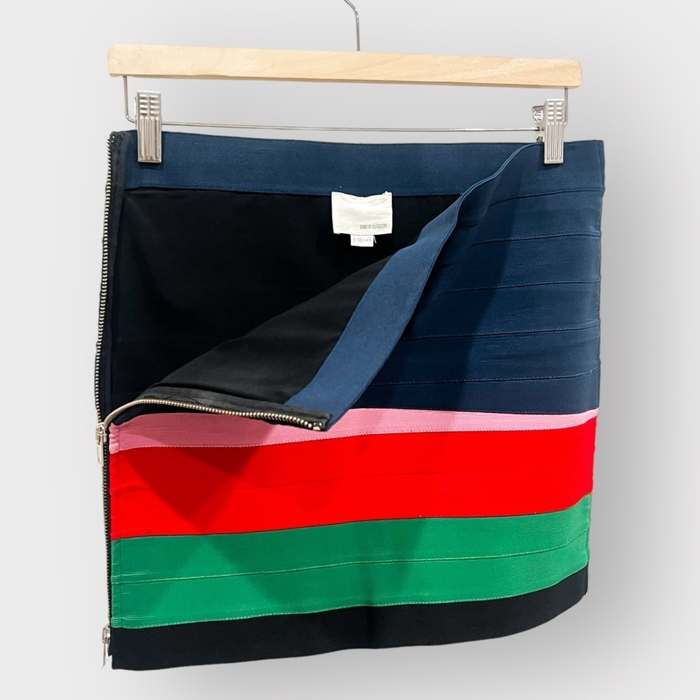 BAND OF OUTSIDERS Navy Color Stripe Bandage Skirt (Sz 2) - Picture 3 of 5